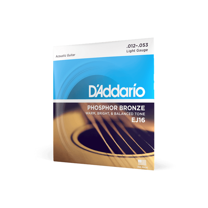 D'Addario EJ16 Phosphor Bronze Acoustic Guitar Strings, Light