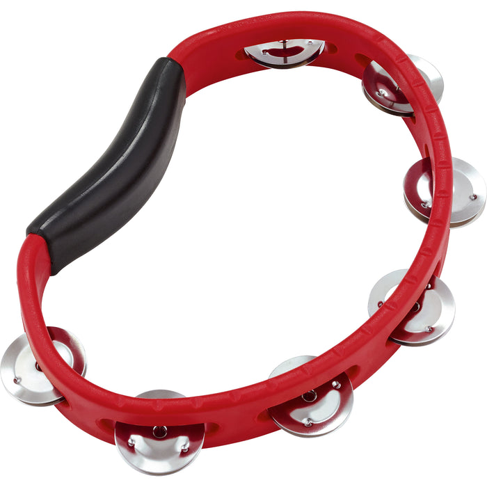 Meinl Headliner Series Hand Held ABS Tambourine, one row, stainless steel jingles, red