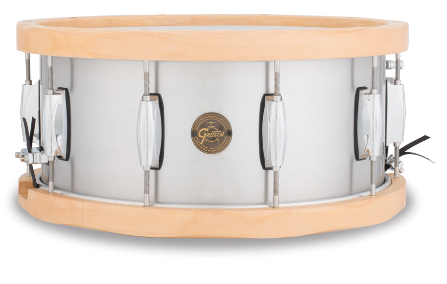 Gretsch 6.5" x 14" Seamless Aluminum Snare Drum w/ Maple Hoops