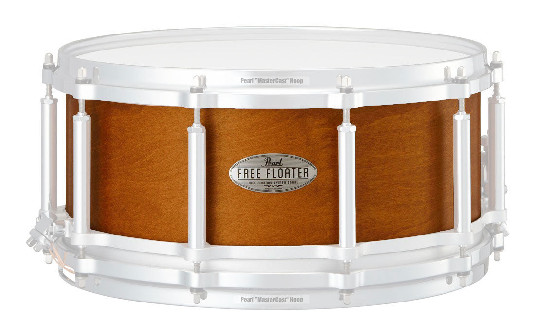 Pearl Free Floating Snare Replacement Shell 6.5" Maple/Mahogany #323 Satin Amber