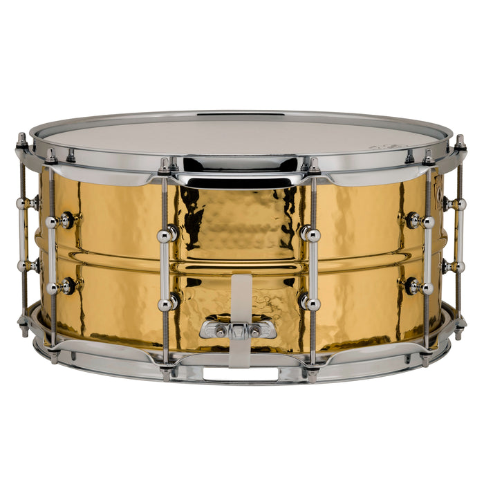 Ludwig 6.5" x 14" Hammered Brass Snare Drum w/ Tube lugs