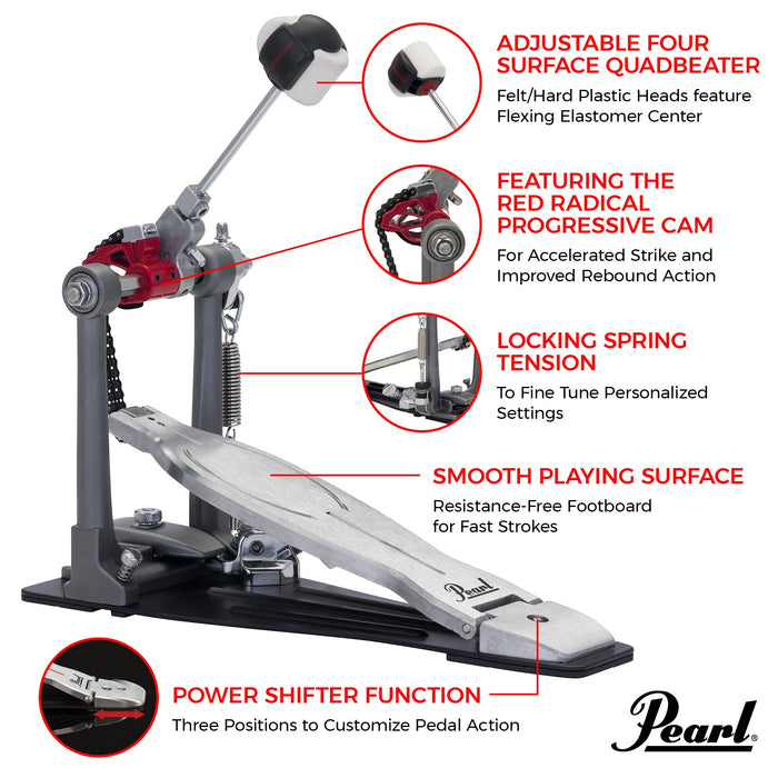 Pearl Eliminator Solo Bass Drum Pedal - Red Cam