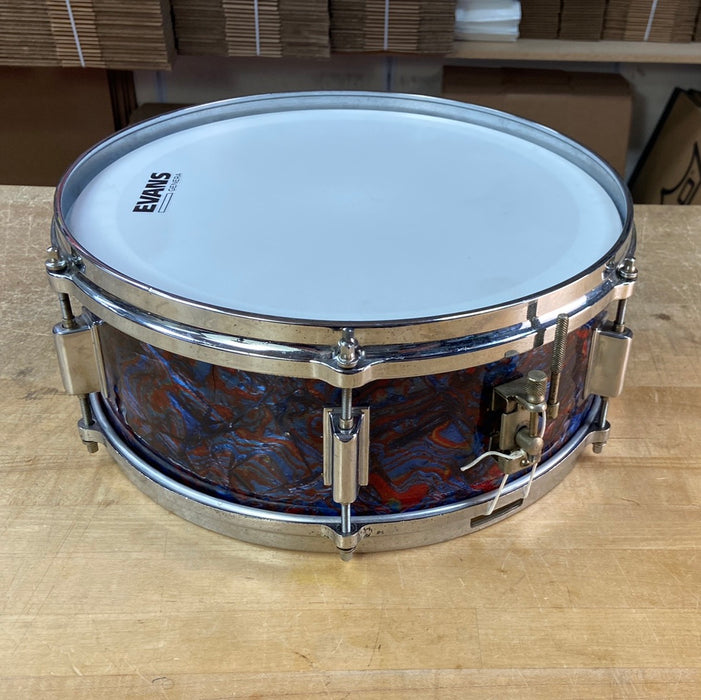 Kent / Lido VINTAGE 5" x 14" Snare Drum - Red & Blue Pearl