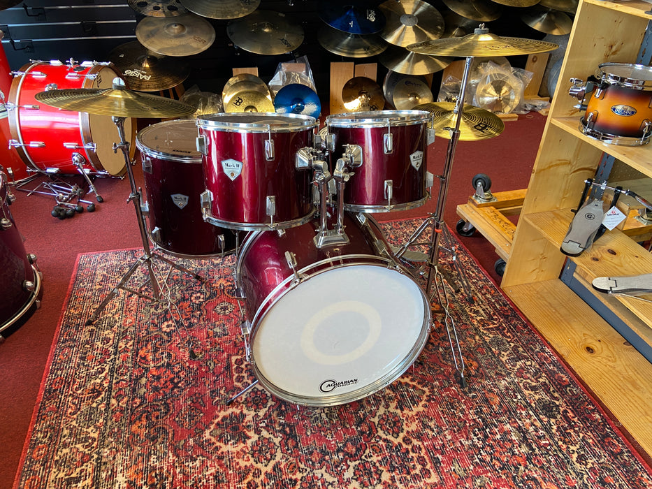 Mark II USED Complete 5pc Drum Kit w/ Hardware & Cymbals - Wine Red