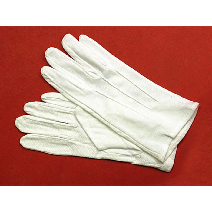 White Cotton Gloves with Beaded Grip