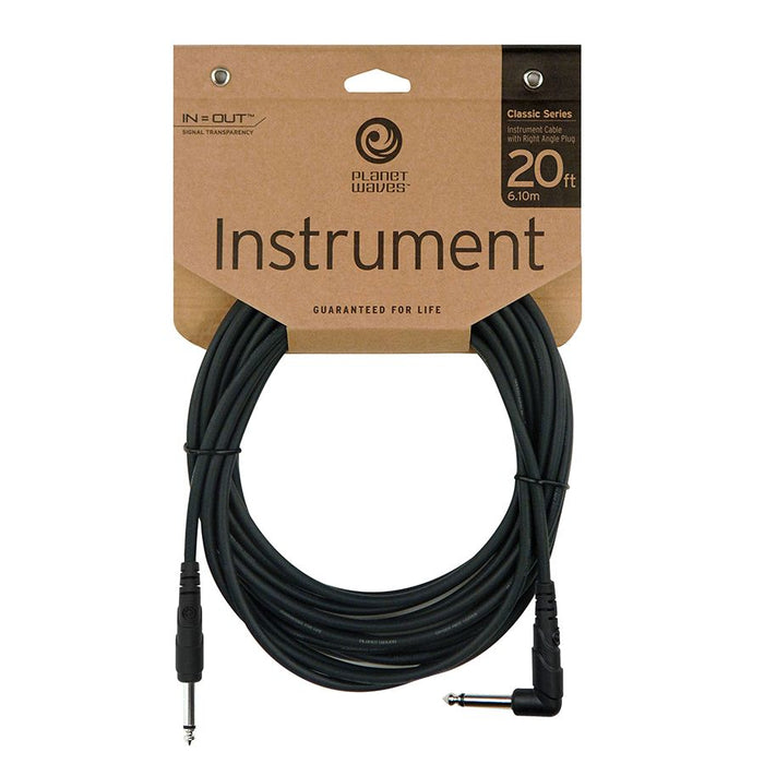 Planet Waves 10' Classic Series 1/4" Instrument Cable w/ Right Angle