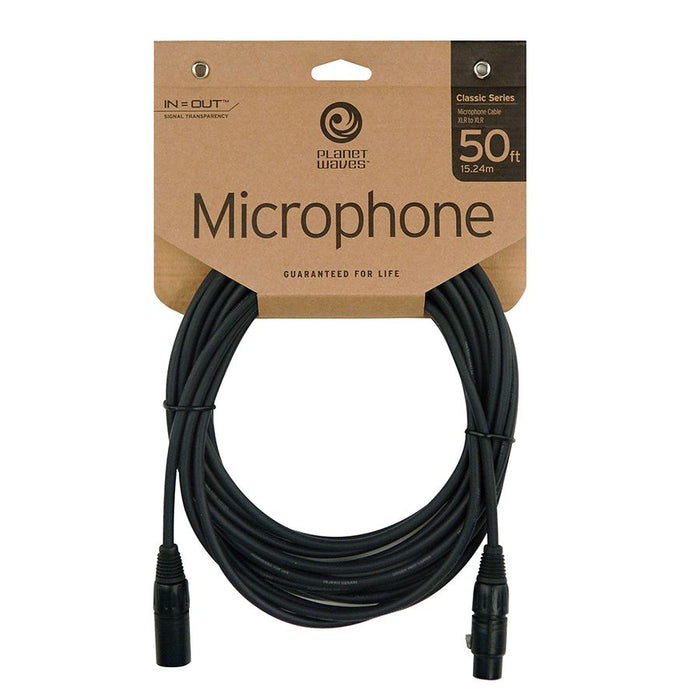 Planet Waves 50' Classic Series XLR M to XLR F Microphone Cable