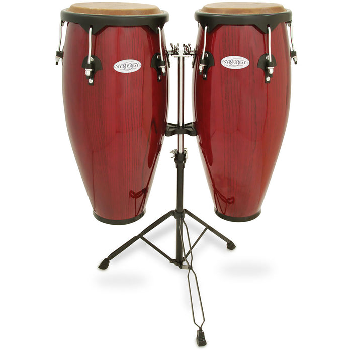 Toca Synergy 10" & 11" Conga Set Double Stand, Rio Red