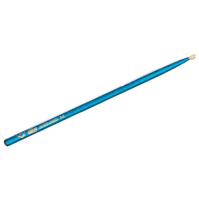 Vater Color Wrap 5A Blue Sparkle Drum Sticks - Wood Tip