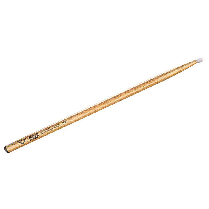 Vater Color Wrap 5A Gold Sparkle Drum Sticks - Nylon Tip