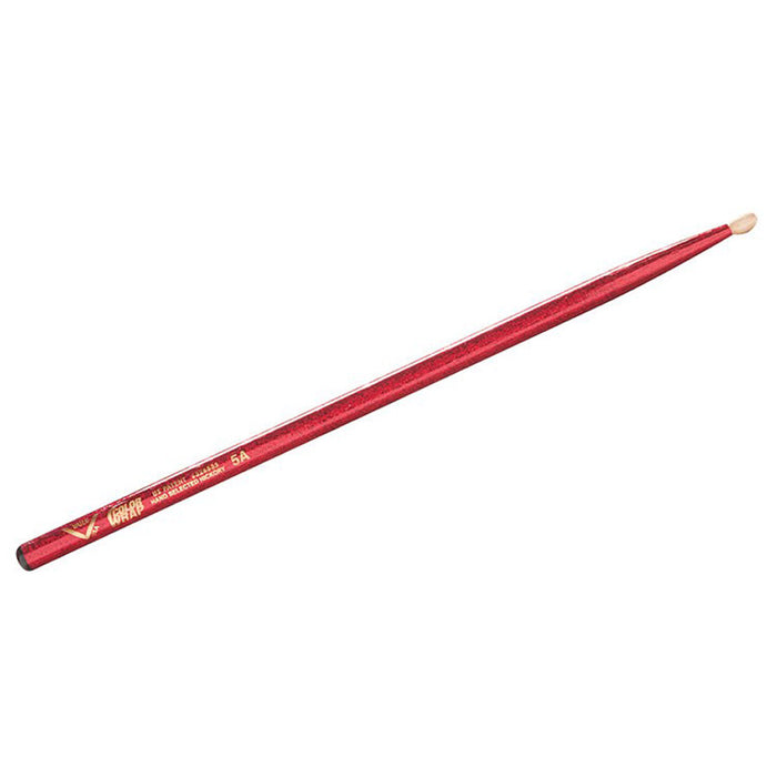 Vater Color Wrap 5A Red Sparkle Drum Sticks - Wood Tip