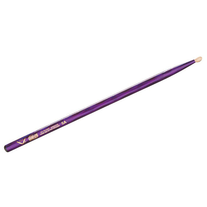 Vater Color Wrap 5A Purple Optic Drum Sticks - Wood Tip