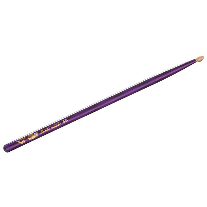 Vater Color Wrap 5B Purple Optic Drum Sticks - Wood Tip