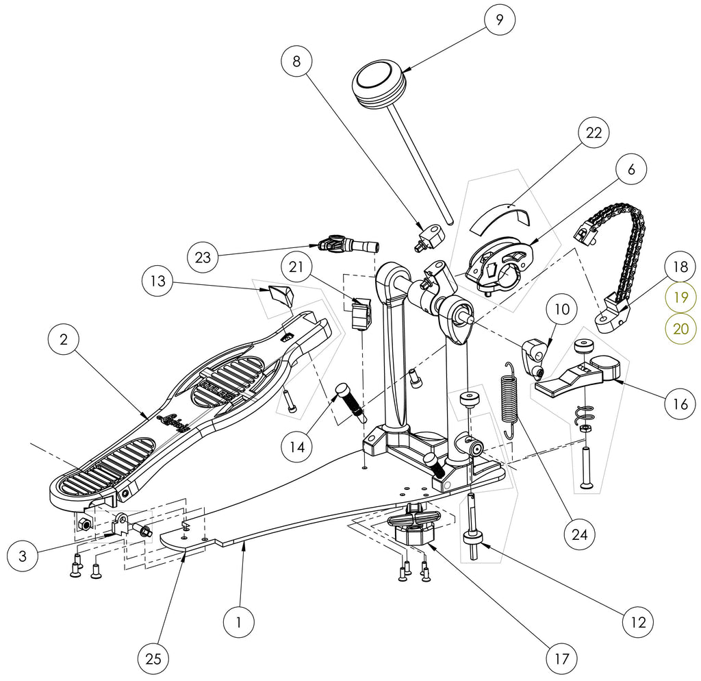 Ludwig Atlas Pro Bass Drum Pedal mitLudwig Atlas Pro Bass Drum Pedal mit  