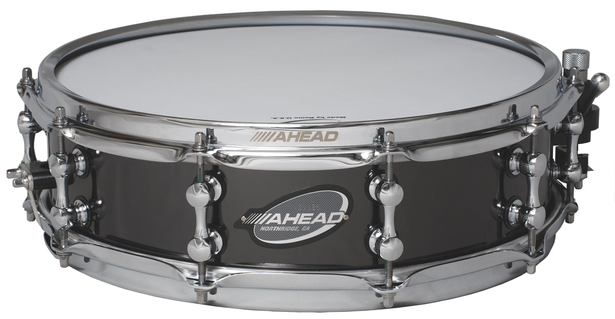 Ahead 4"x 14" AHEAD Black Chrome on Brass 1mm Shell w/ Black Trick Throw-off