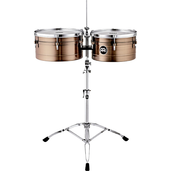 Meinl Artist Series Amadito Valdes 14" & 15" Antique Bronze Timbales - Stand/Cowbell Holder