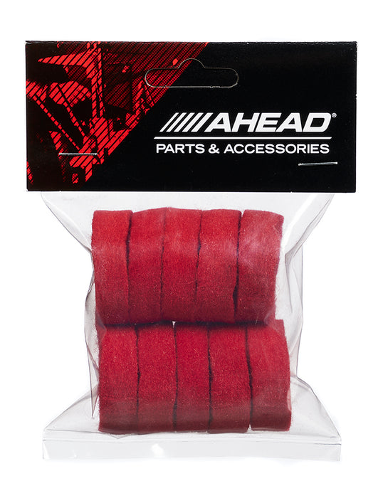 Ahead Red Wool Cymbal Felts 10 pack 1.5" x .5"