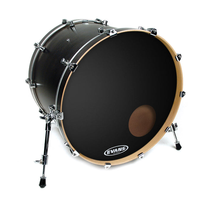 Evans 18" Onyx Resonant Frosted Black w/ 5" Hole