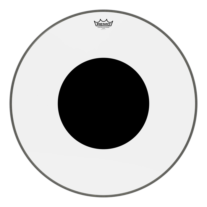 Remo CONTROLLED SOUND Bass Drum Head - Clear - 26" Black Dot on Top