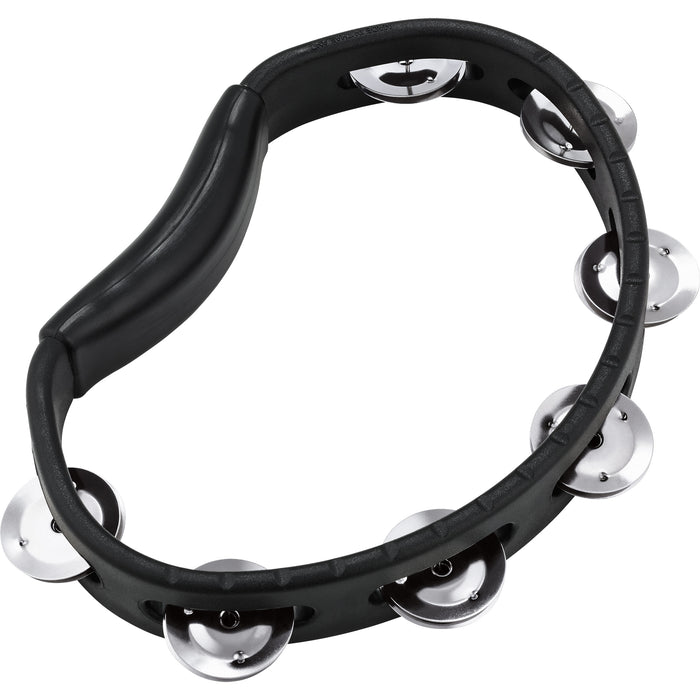 Meinl Headliner Series Hand Held ABS Tambourine, one row, stainless steel jingles, black