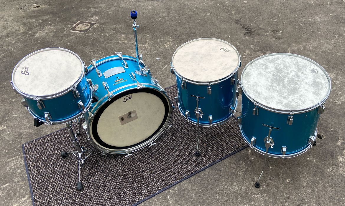 Pearl '70s Fiberglass 4pc kit - Blue Satin