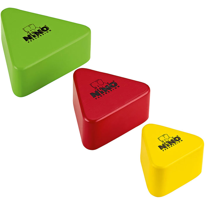 Meinl NINO Wood Shakers Triangular 3 piece Set Multi Colour