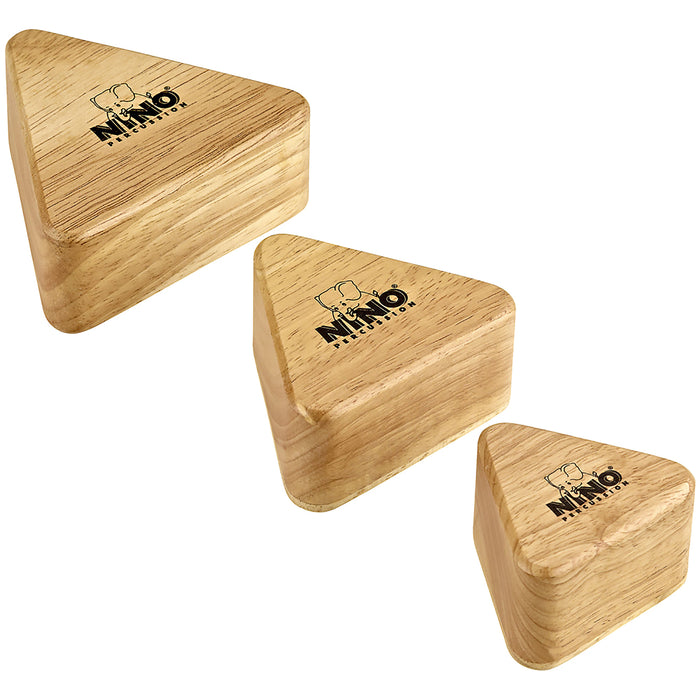 Meinl NINO Wood Shakers Triangular 3 piece Set Natural