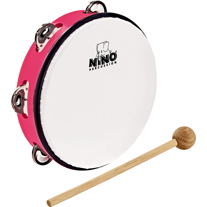 Meinl NINO ABS 8" Jingle Drum, Strawberry Pink