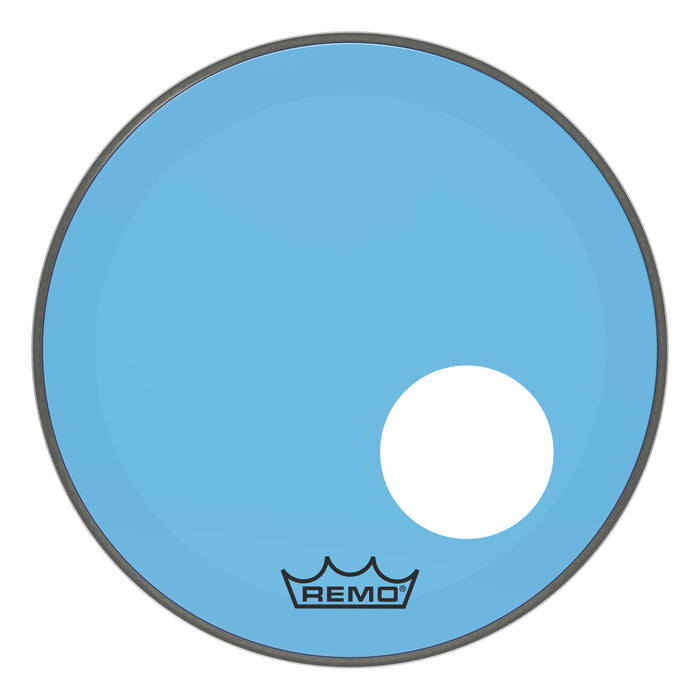 Remo Powerstroke P3 Colortone Blue Bass Drumhead 18" 5" Offset Hole