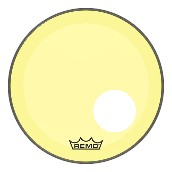 Remo Powerstroke P3 Colortone Yellow Bass Drumhead 18" 5" Offset Hole