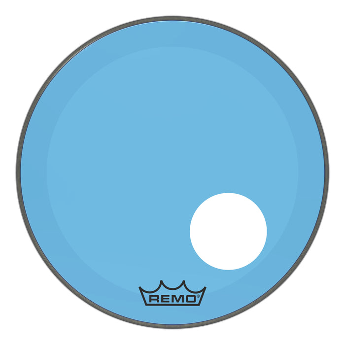 Remo Powerstroke P3 Colortone Blue Bass Drumhead 20" 5" Offset Hole