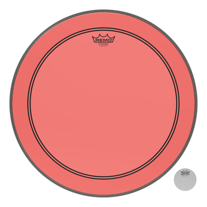 Remo Powerstroke P3 Colortone Red Bass Drumhead 20"