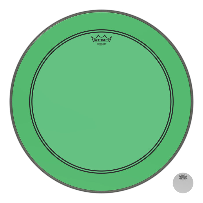 Remo Powerstroke P3 Colortone Green Bass Drumhead 22"