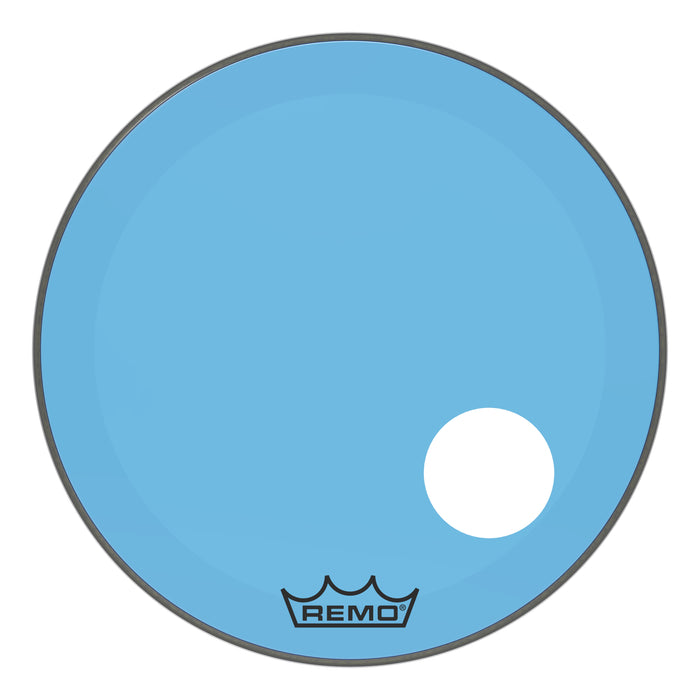 Remo Powerstroke P3 Colortone Blue Bass Drumhead 24" 5" Offset Hole