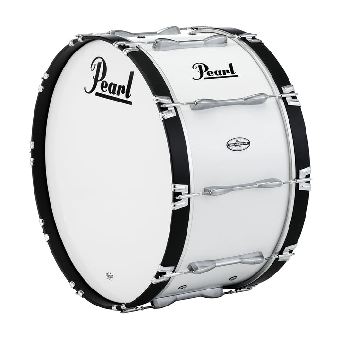 28x14 Championship Maple Marching Bass Drum  - Pure White