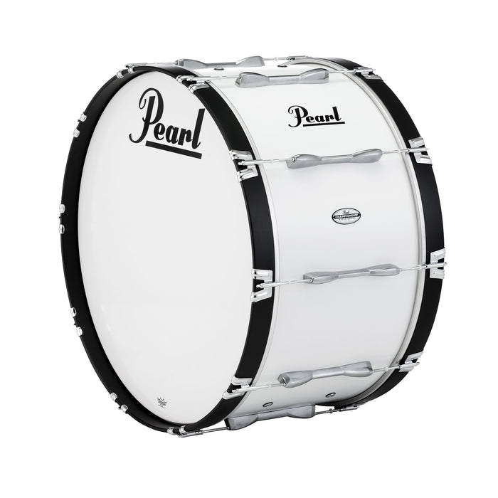 30x16 Championship Maple Marching Bass Drum  - Pure White
