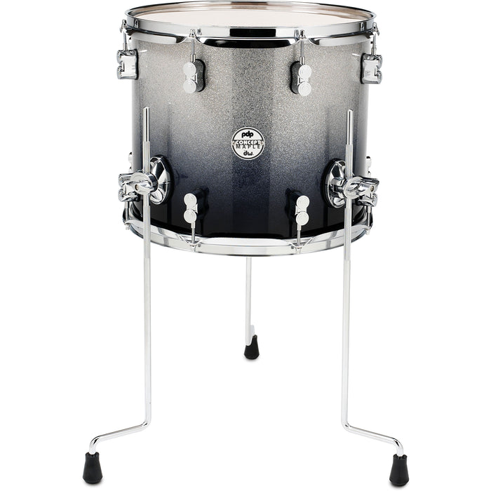 PDP 12" x 14" Concept Maple Floor Tom - Silver To Black Fade