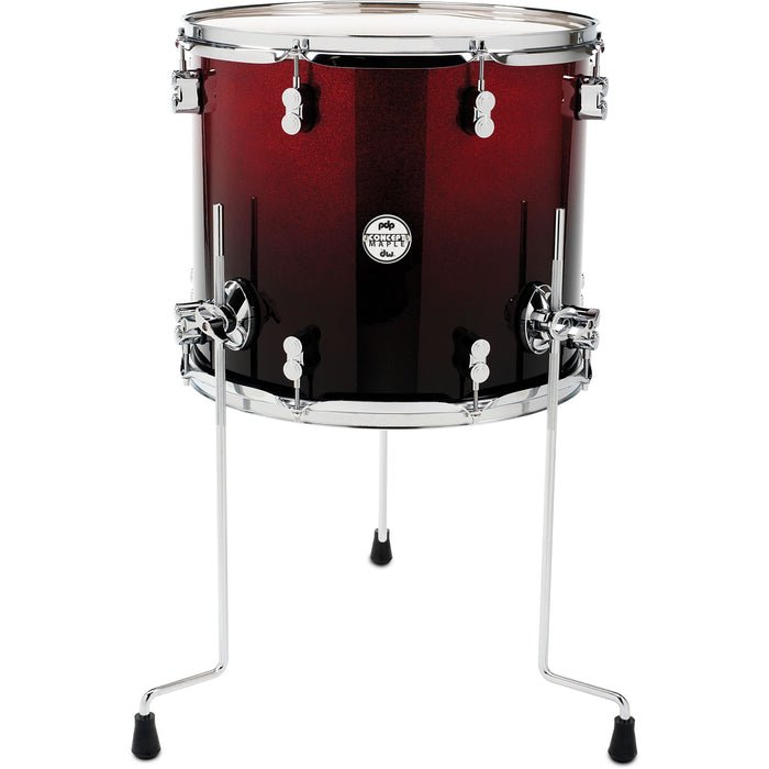PDP Concept Maple 14" x 16" Floor Tom - Red To Black Fade