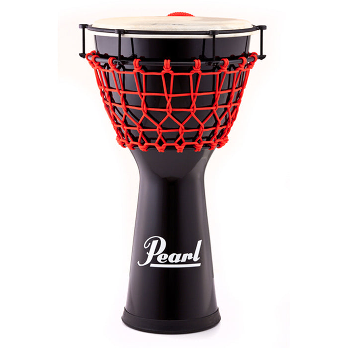 Pearl EZ Tune Rope Wood Djembe 12.5" - Gloss Black w/ Red Ropes