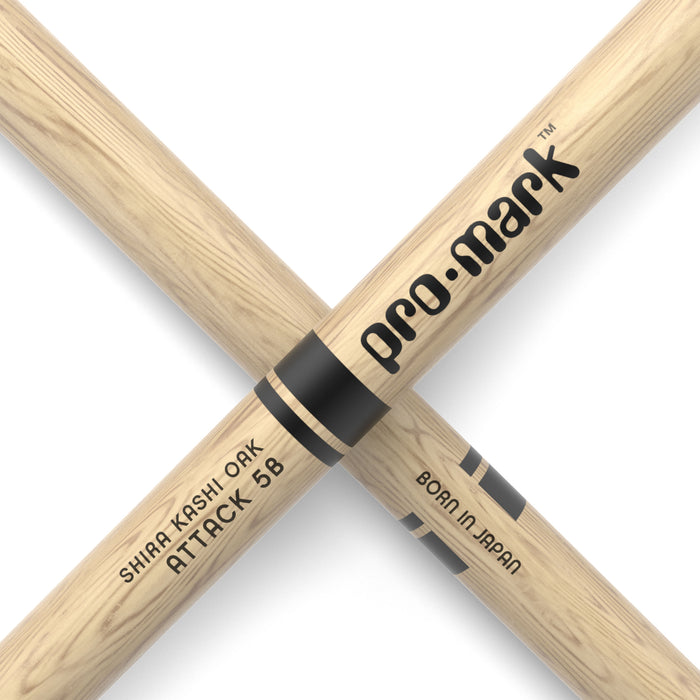ProMark Classic Attack 5B Shira Kashi Oak Drumstick, Oval Nylon Tip