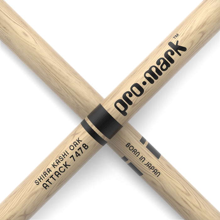 ProMark Classic Attack 747B Shira Kashi Oak Drumstick, Oval Nylon Tip