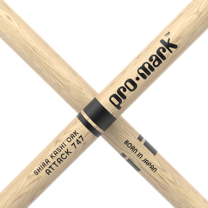 ProMark Classic Attack 747 Shira Kashi Oak Drumstick, Oval Nylon Tip