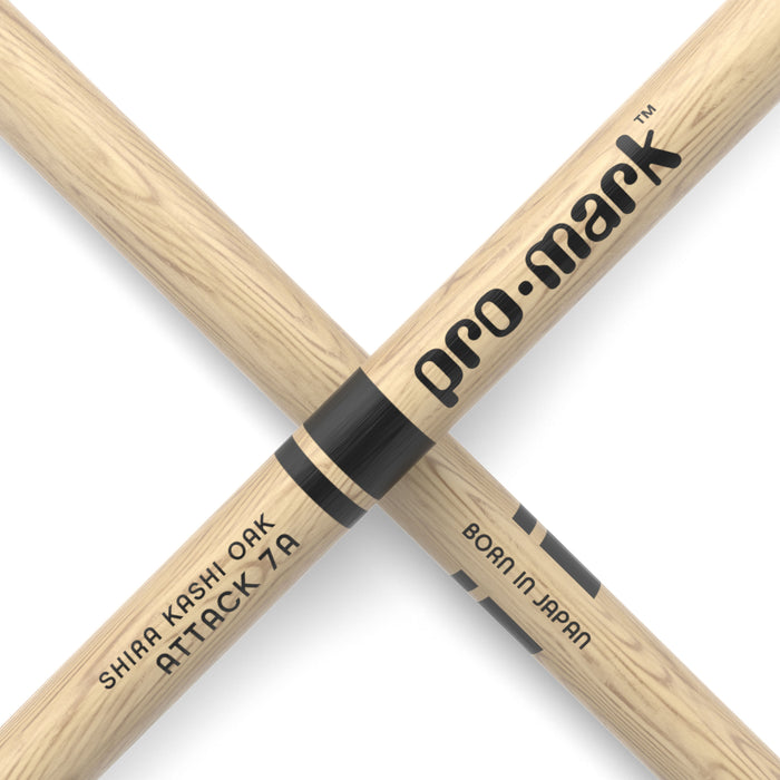 ProMark Classic Attack 7A Shira Kashi Oak Drumstick, Oval Nylon Tip