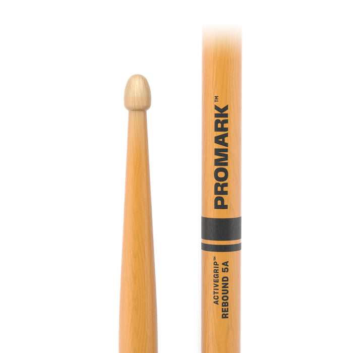 ProMark Rebound 5A ActiveGrip Clear Hickory Drumstick, Acorn Wood Tip