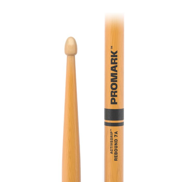 ProMark Rebound 7A ActiveGrip Clear Hickory Drumstick, Acorn Wood Tip