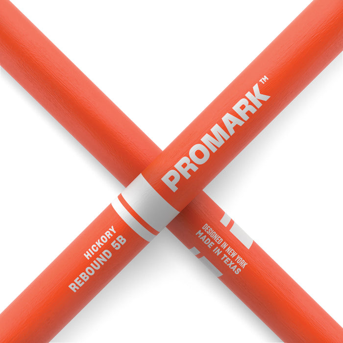 ProMark Rebound 5B Painted Orange Hickory Drumstick, Acorn Wood Tip