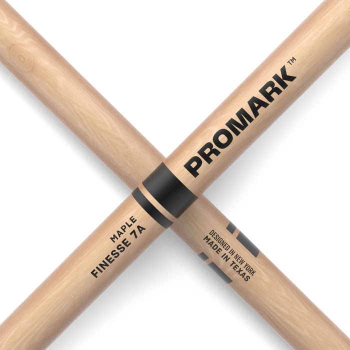 ProMark Finesse 7A Maple Drumstick, Small Round Wood Tip