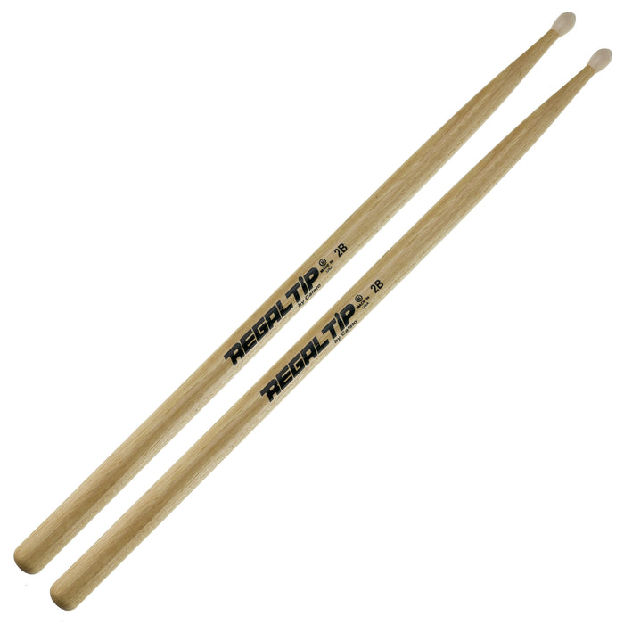 Regal Tip 2B Hickory Drum Sticks - Nylon Tip