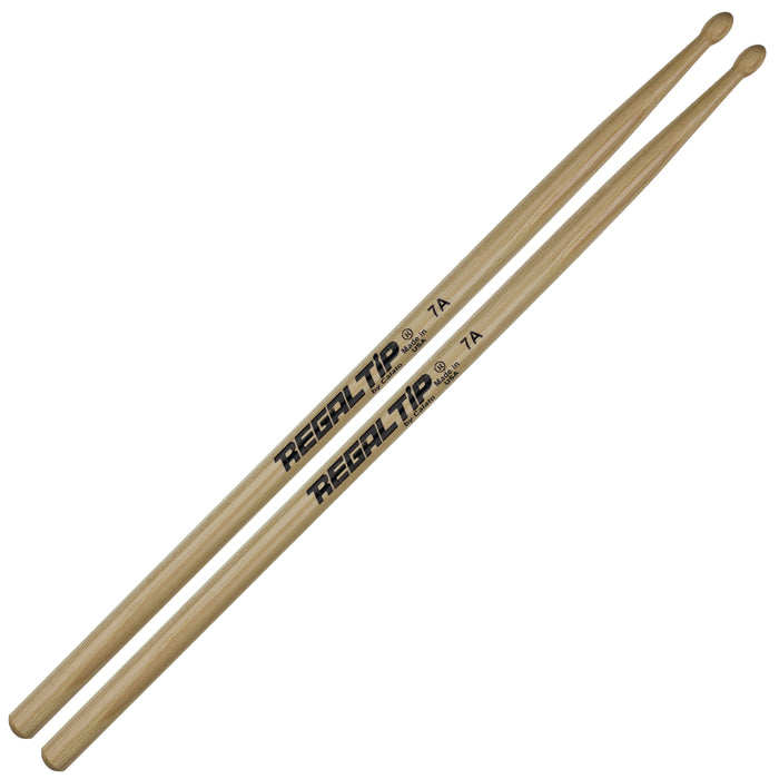 Regal Tip 7A Hickory Drum Sticks - Wood Tip