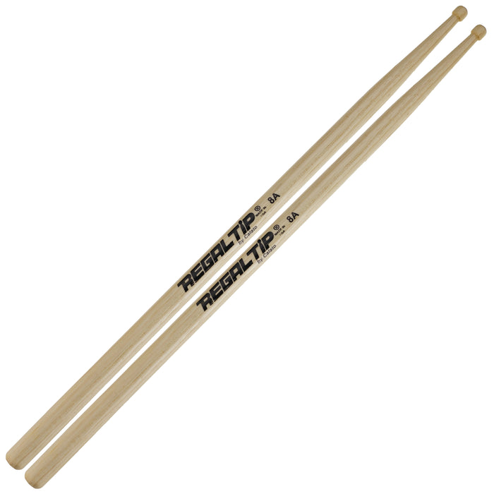 Regal Tip 8A Hickory Drum Sticks - Wood Tip